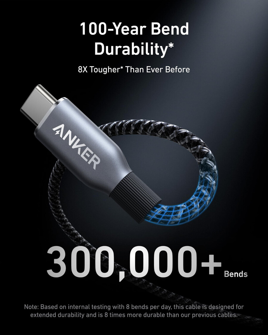 anker prime 充電ステーション 8-in-1、240w と anker prime usb-c - usb-c ケーブル 240w、アップサイクル編み込み
