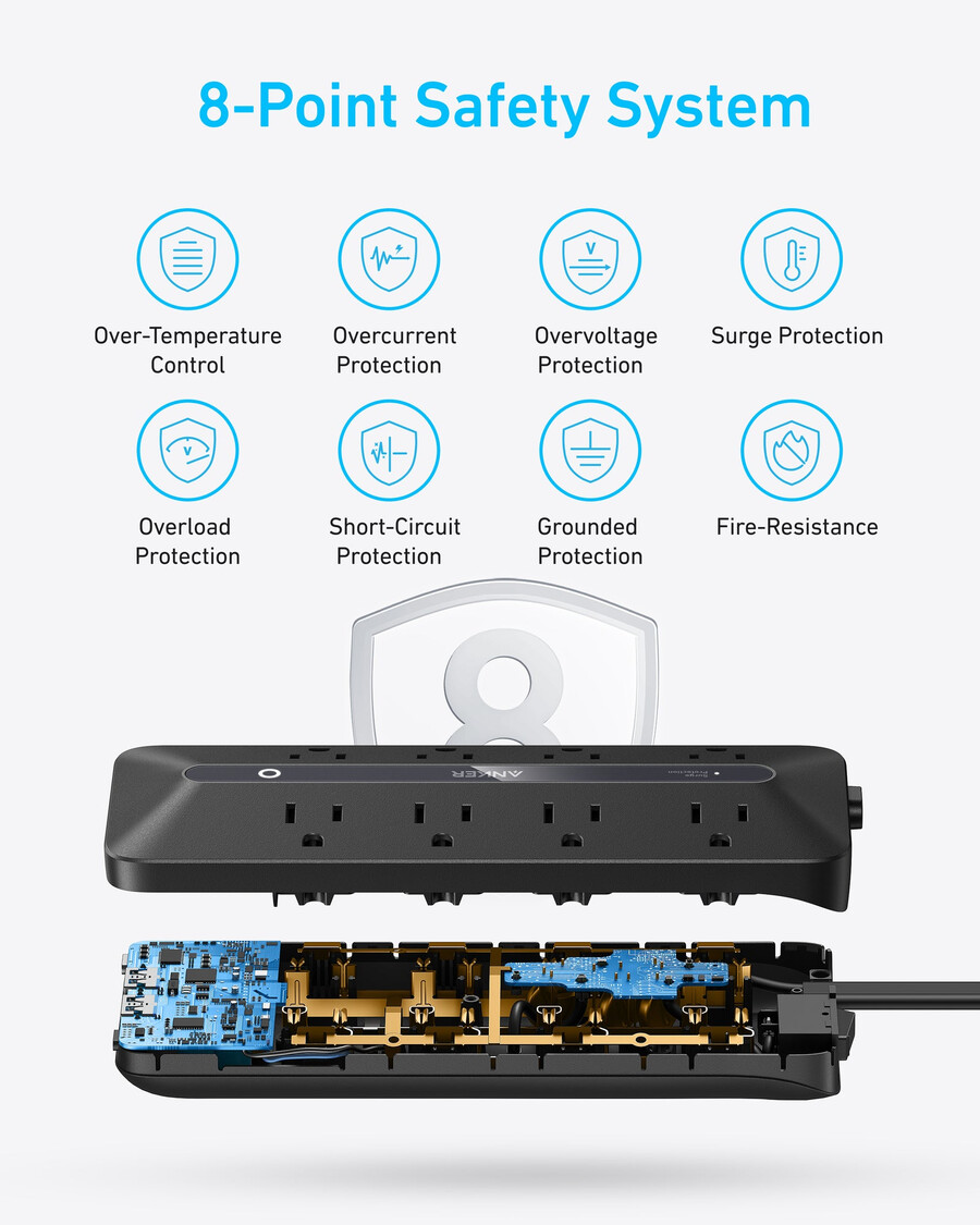 anker usb電源タップ(12in1、35w)