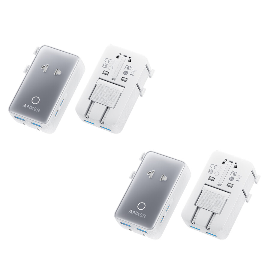 anker ナノトラベルアダプター 5-in-1、20w、2個パック