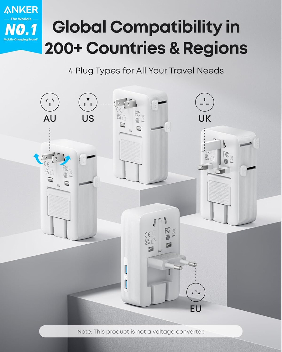 anker ナノトラベルアダプター 5-in-1、20w、1パック