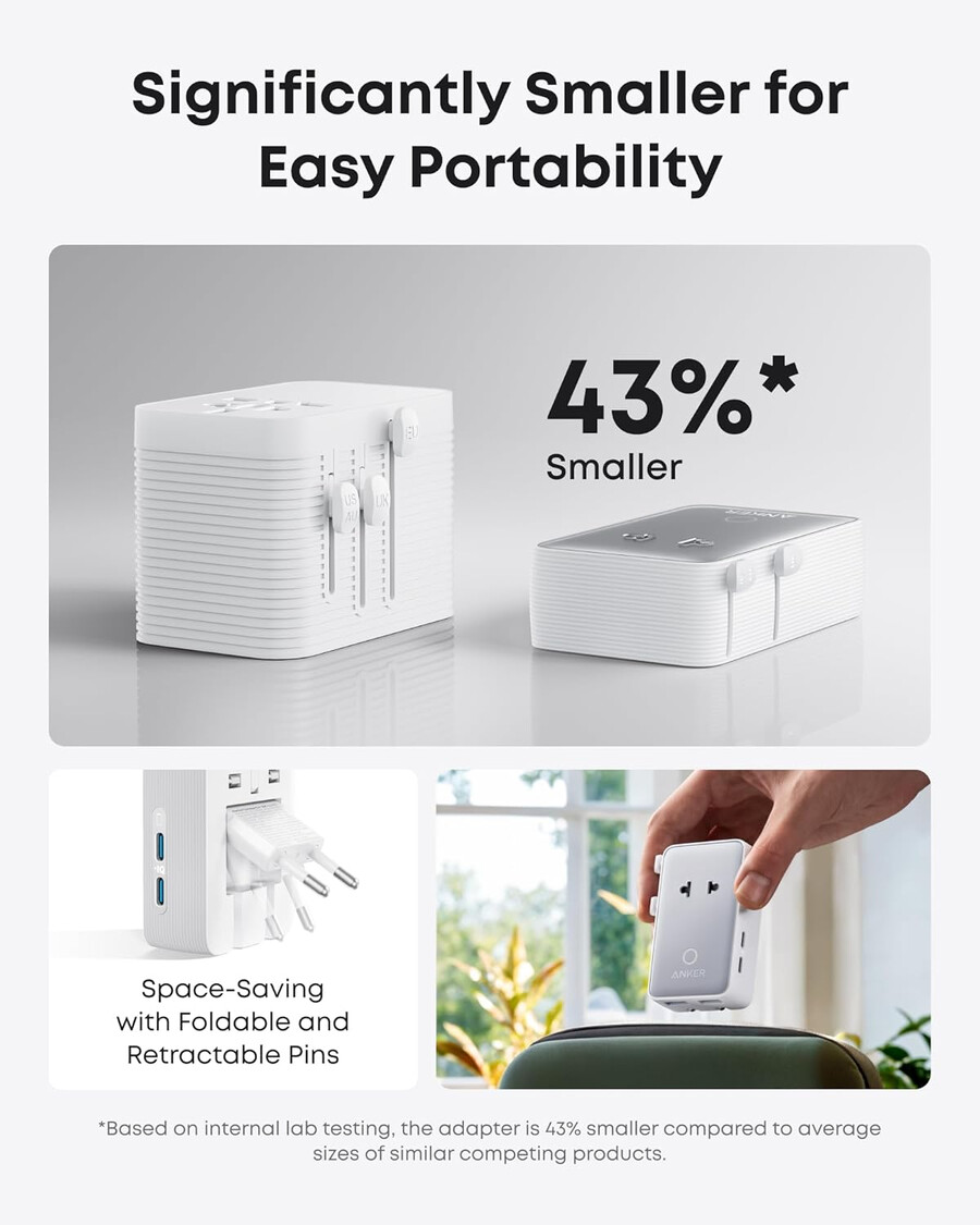 anker ナノトラベルアダプター 5-in-1、20w、1パック