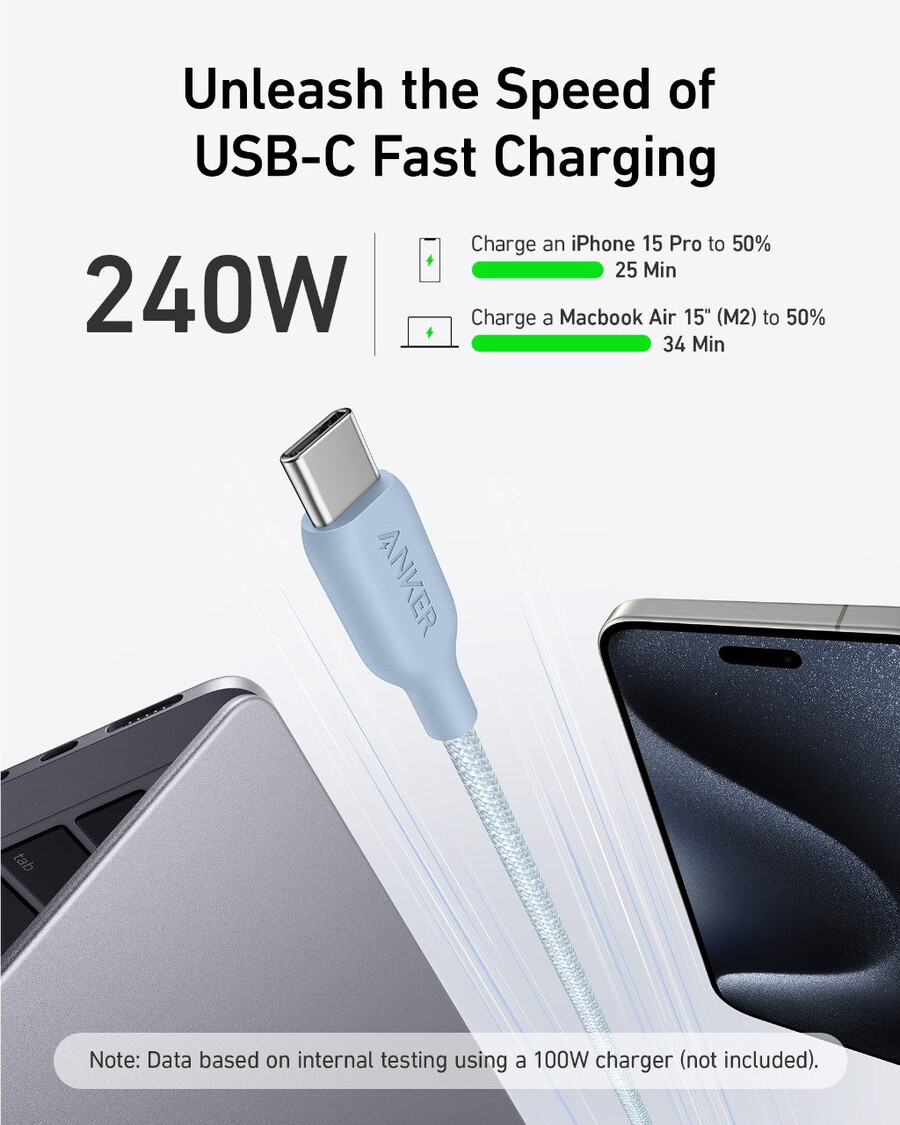 anker 543 usb-c - usb-c ケーブル(バイオブレイド)