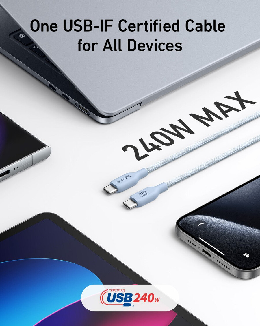 anker 543 usb-c - usb-c ケーブル(バイオブレイド)