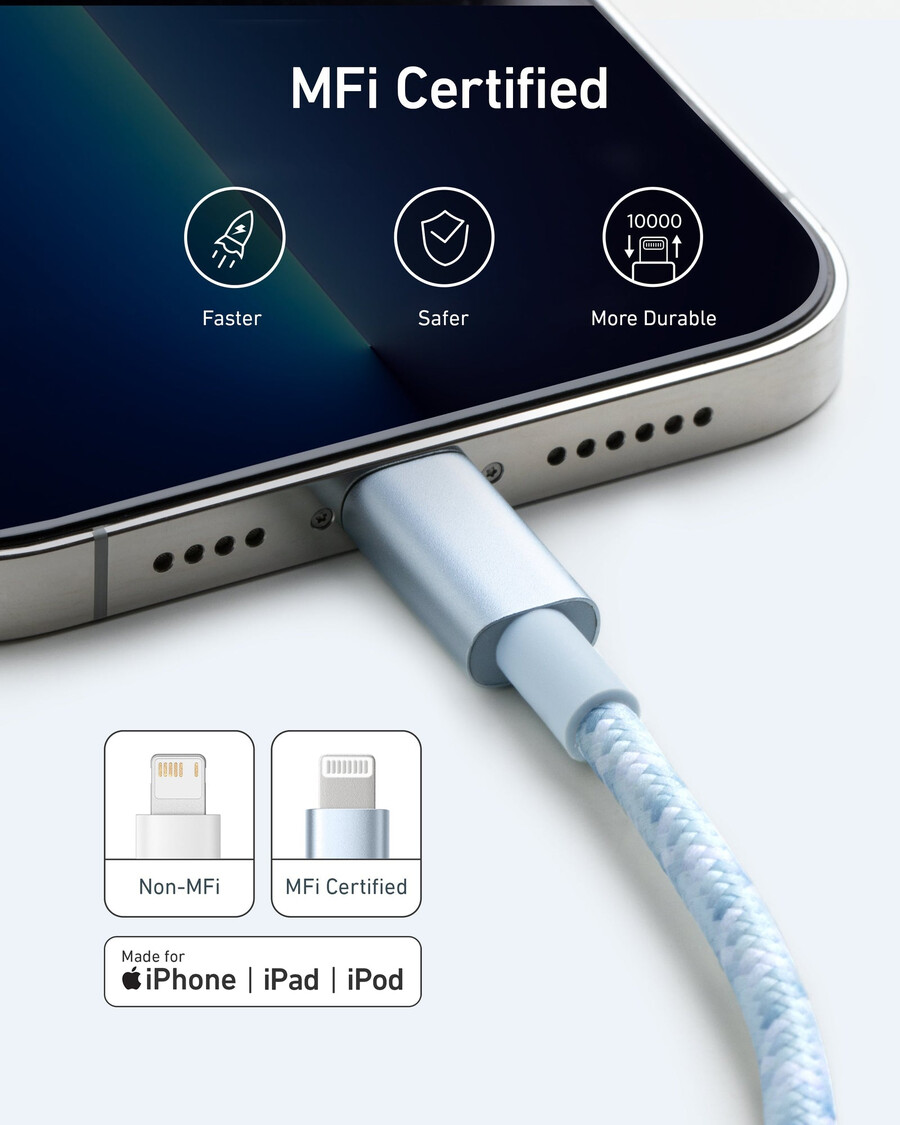 anker 331 usb-a - lightning ケーブル ナイロン