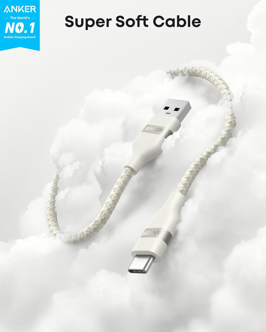 anker usb-a - usb-c ケーブル 3 フィート、アップサイクル編み込み、2 個パック