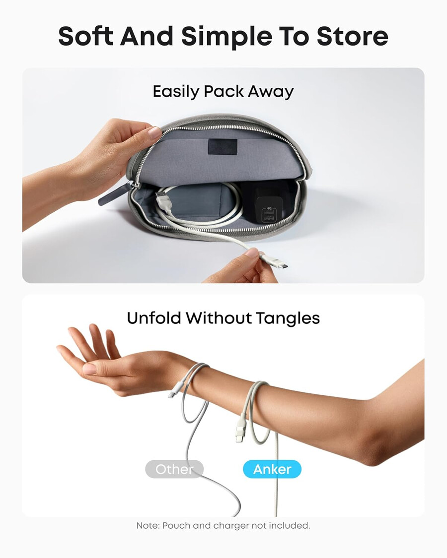 anker usb-a - usb-c ケーブル 3 フィート、アップサイクル編み込み、2 個パック