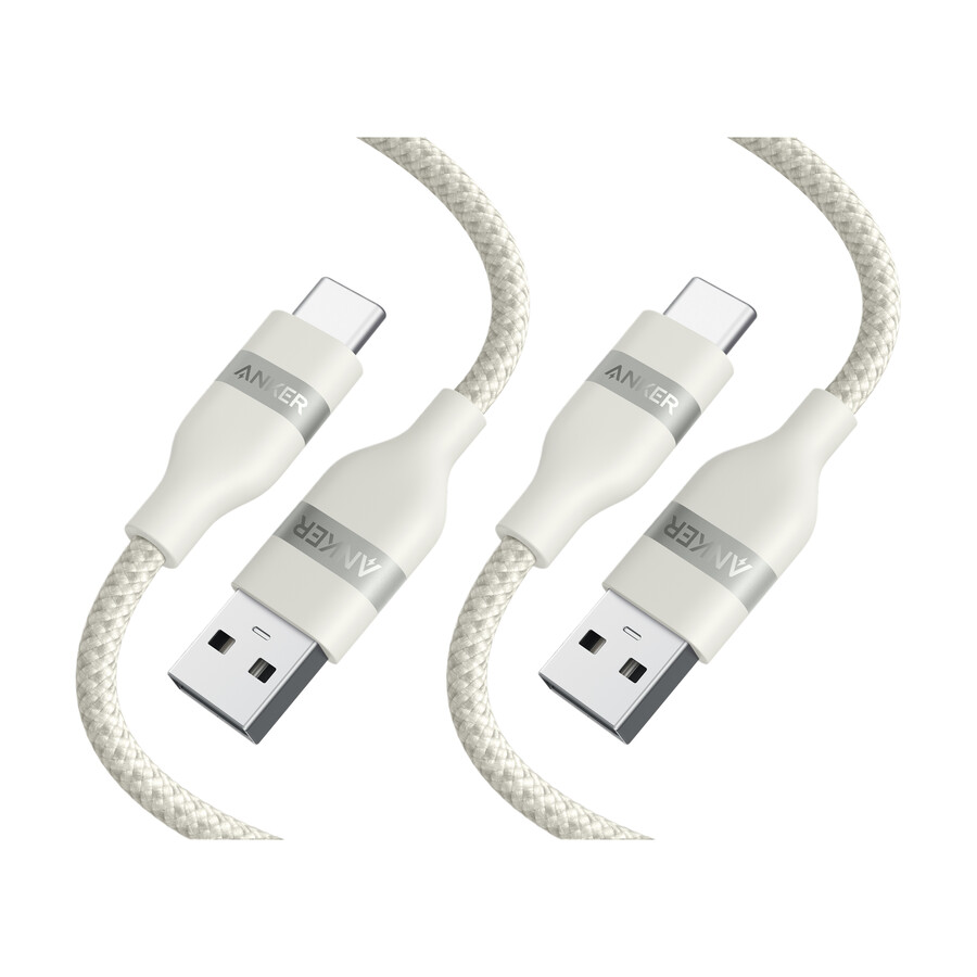 anker usb-a - usb-c ケーブル 3 フィート、アップサイクル編み込み、2 個パック