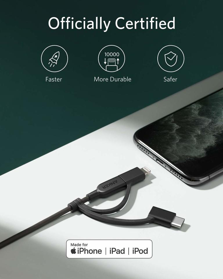 anker 321 usb-a - lightning ケーブル 3フィート 3-in-1