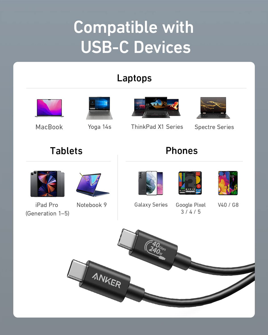 anker 515 usb-c - usb-c ケーブル thunderbolt 4 対応