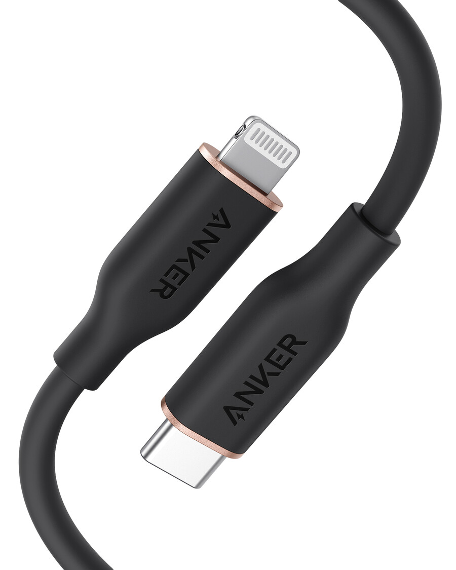 anker 641 usb-c - lightning ケーブル flow、3フィート シリコン