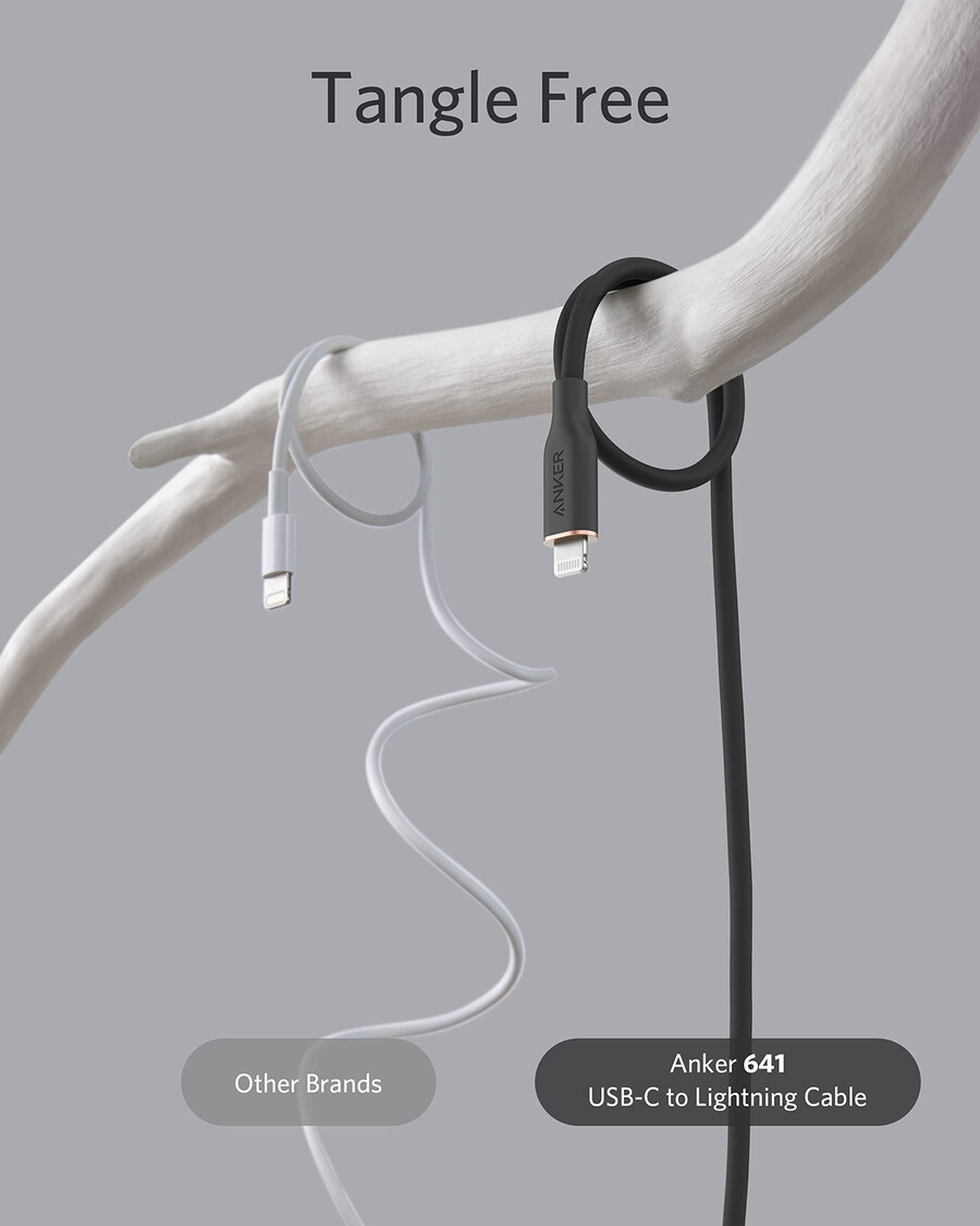 anker 641 usb-c - lightning ケーブル flow、シリコン
