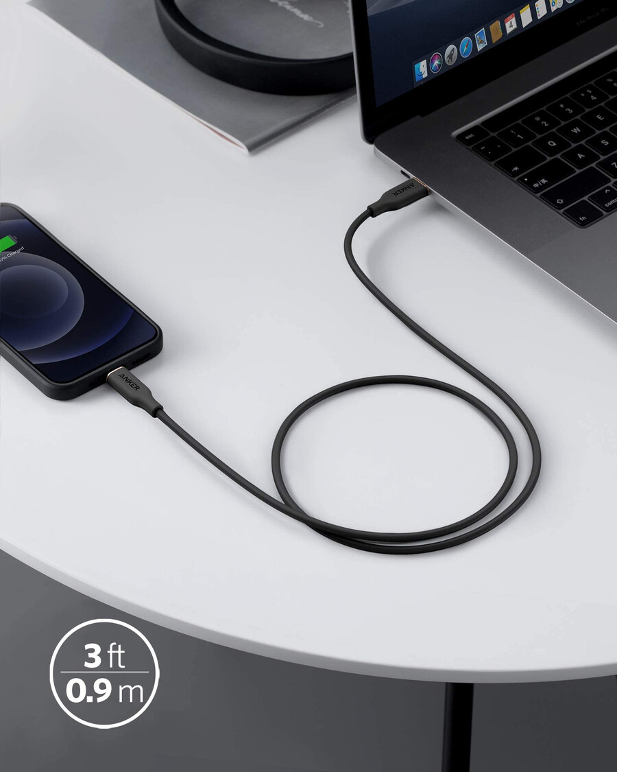 anker 641 usb-c - lightning ケーブル flow、シリコン