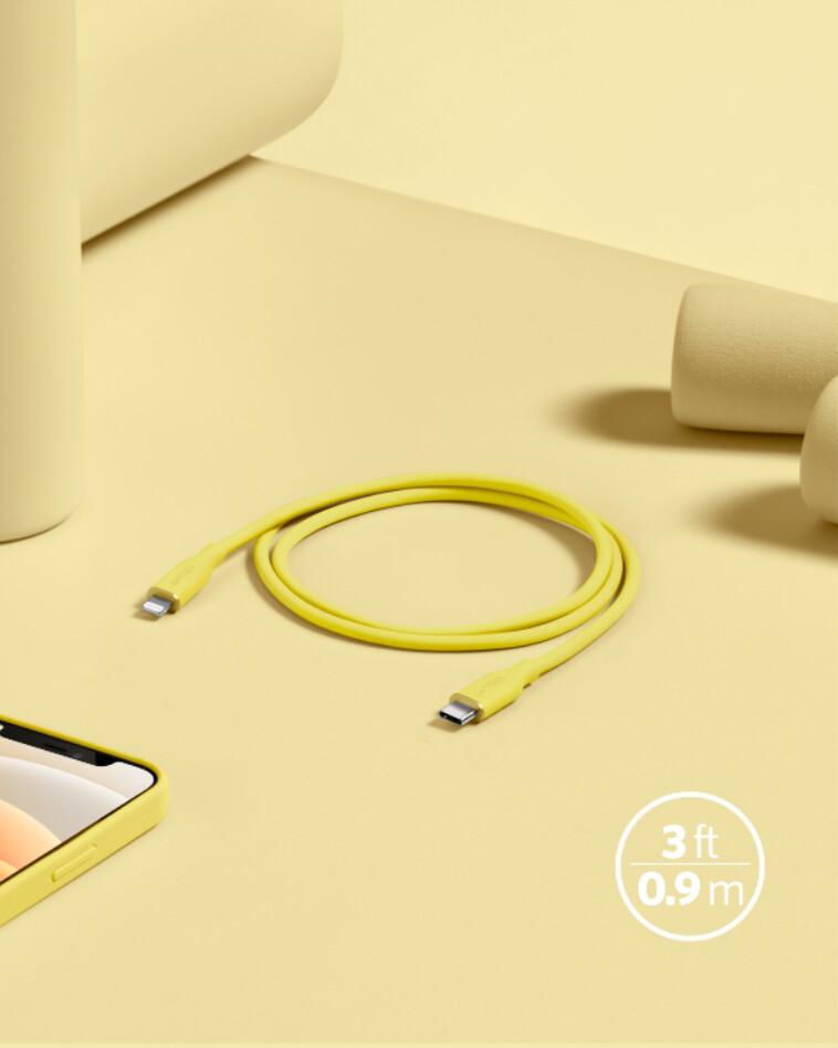 anker 641 usb-c - lightning ケーブル flow、3フィート シリコン