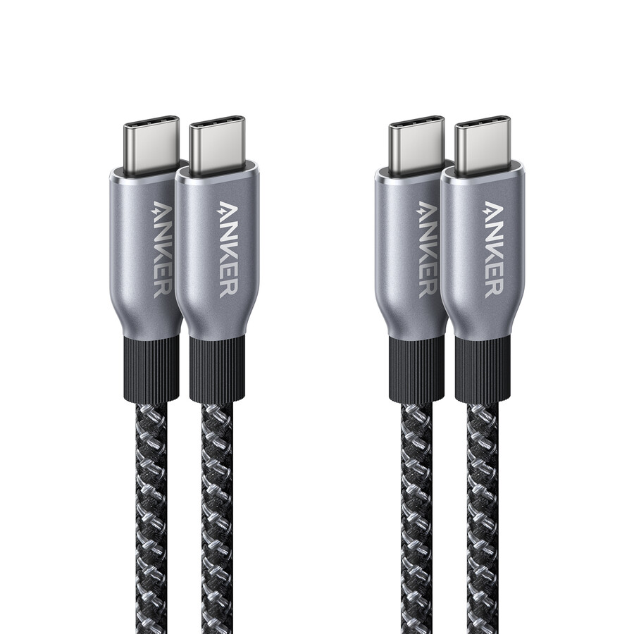 anker prime usb-c - usb-c ケーブル 240w、アップサイクル編み込み、2本パック