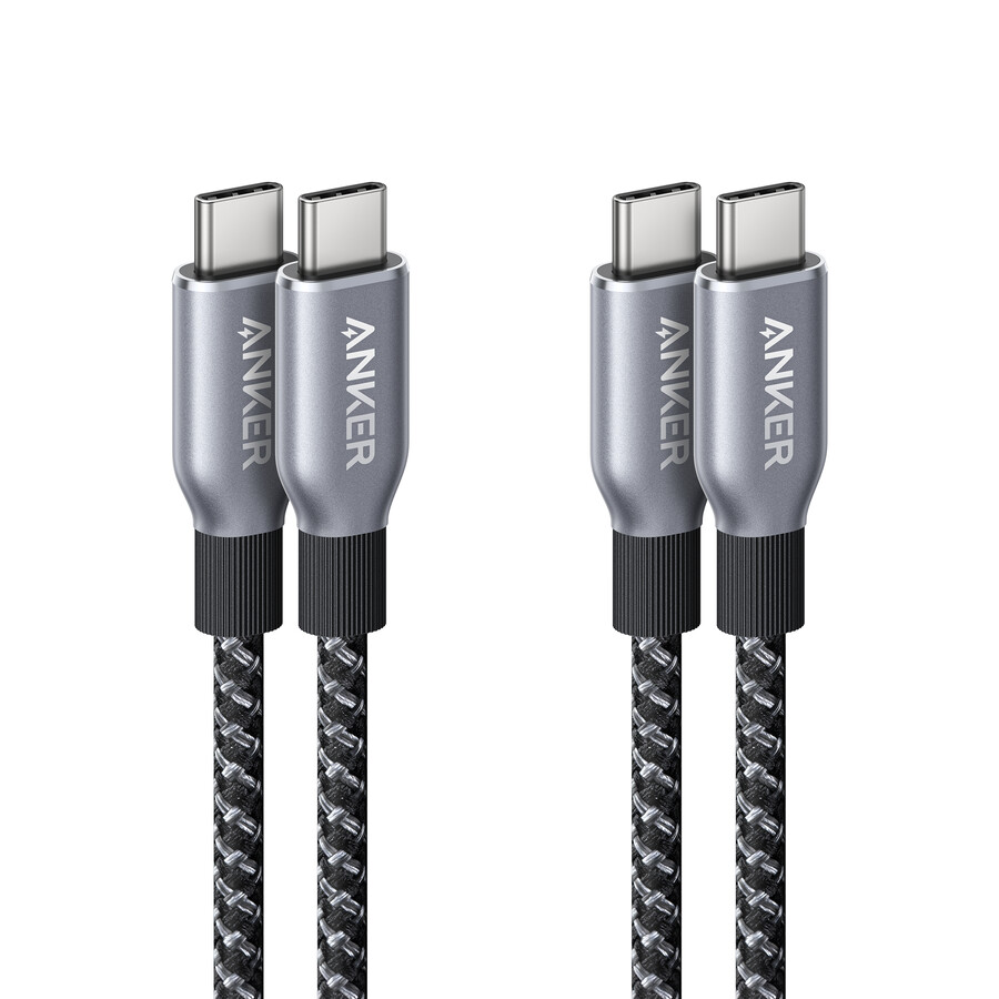 anker prime usb-c - usb-c ケーブル 240w、アップサイクル編み込み、2本パック