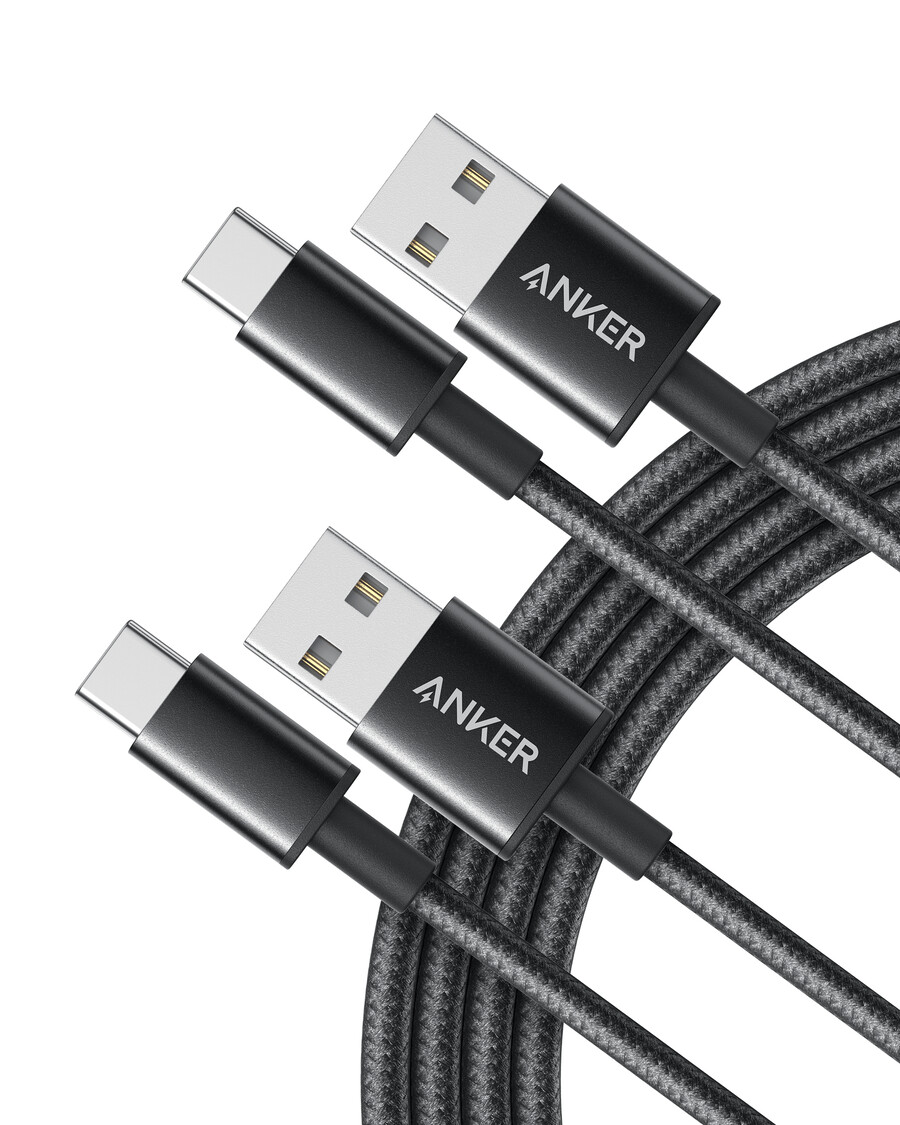 anker プレミアムナイロン usb-c - usb-a ケーブル 2 個パック