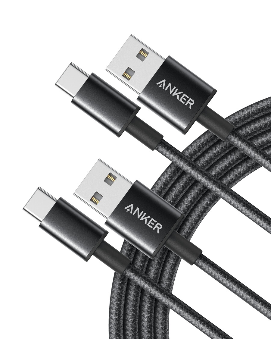 anker プレミアムナイロン usb-c - usb-a ケーブル 2 個パック