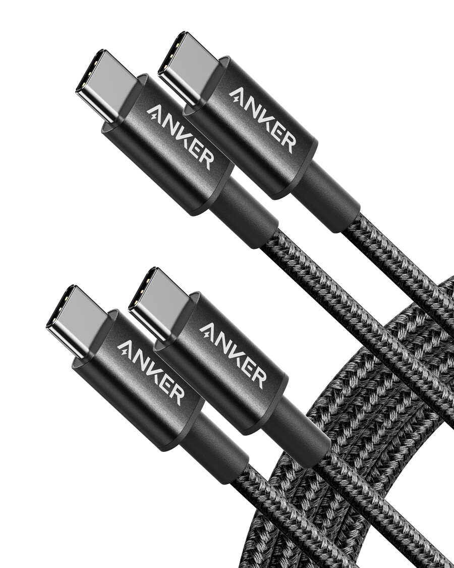 anker 新ナイロン usb-c - usb-c ケーブル 2 個パック 3 フィート 6 フィート、60w