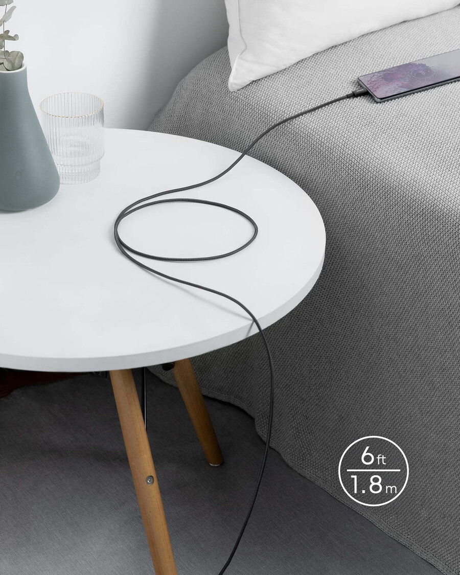 anker 新ナイロン usb-c - usb-c ケーブル 2 個パック 3 フィート 6 フィート、60w