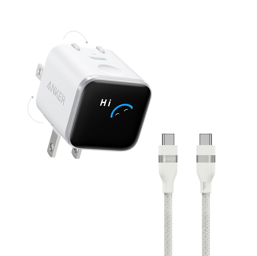 anker iphone用急速充電器 折りたたみ式プラグ付き45w usb-c充電器