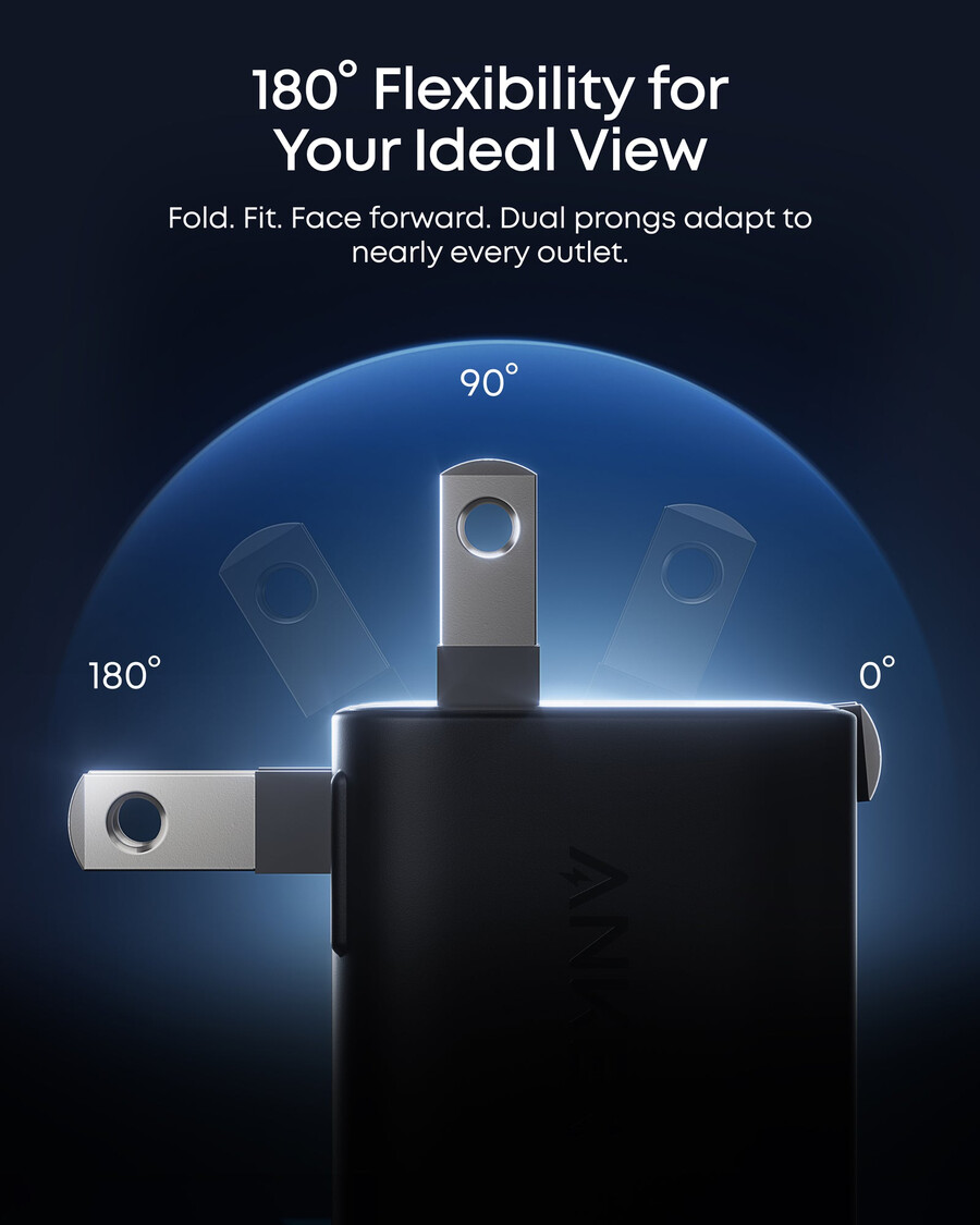 anker iphone用急速充電器 折りたたみ式プラグ付き45w usb-c充電器