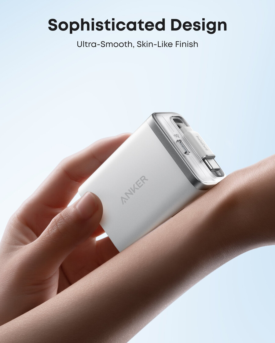 anker ナノ チャージャー 35w、内蔵型 usb-c ケーブル