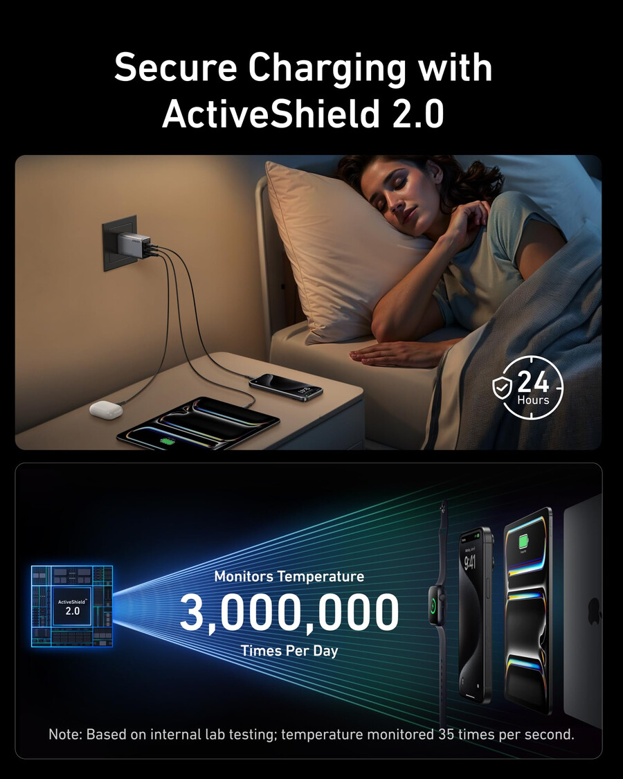 anker prime 充電器 100w、3 ポート、gan と anker usb-c - usb-c ケーブル 3 フィート 6 フィート、240w、アップサイクル編み