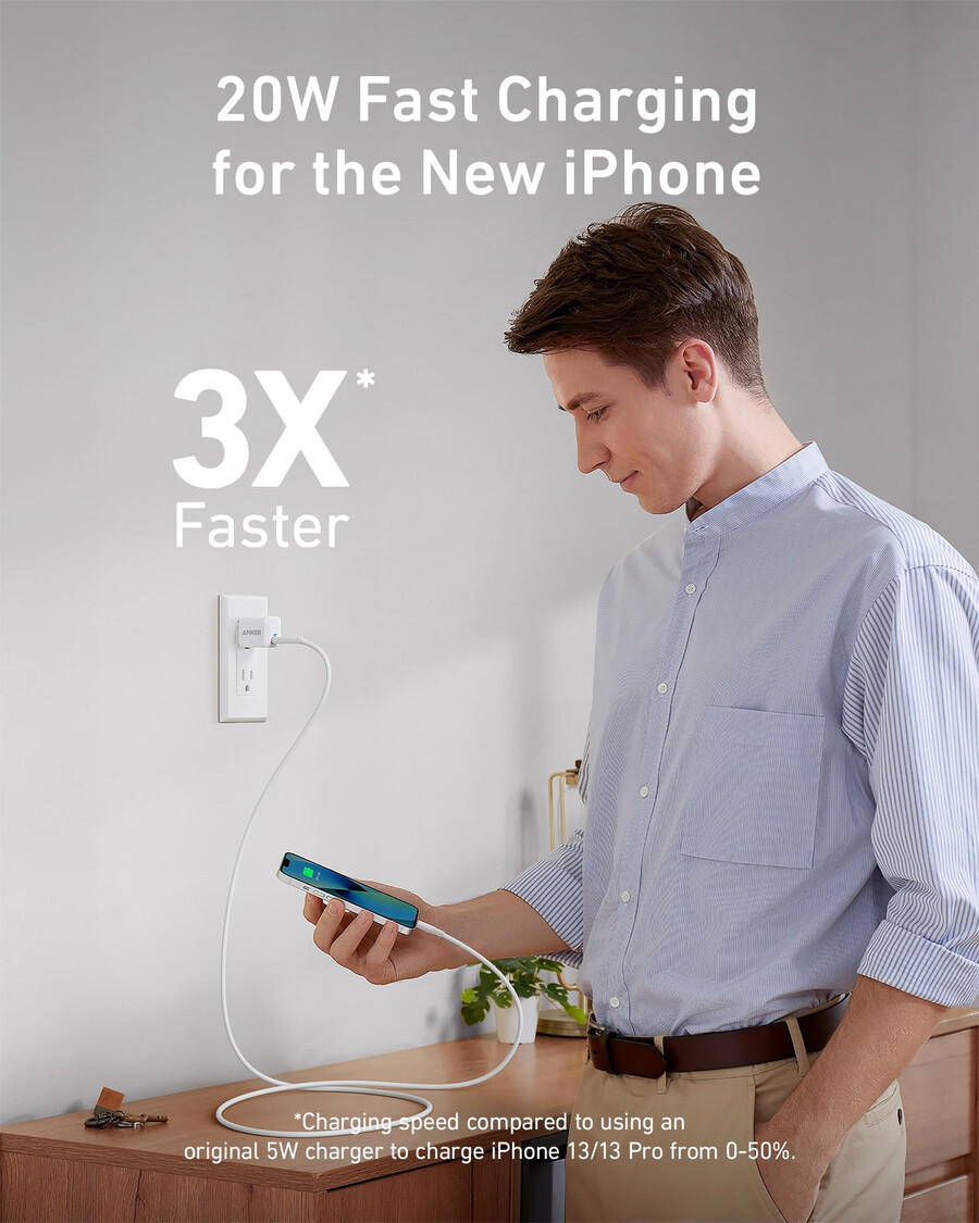 anker 511 ナノ充電器(usb-c - lightningケーブル付き)