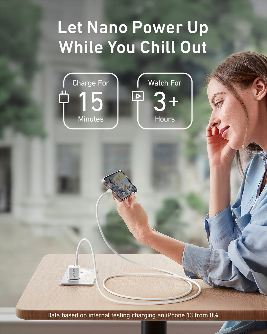 anker 511 ナノ充電器(usb-c - lightningケーブル付き)