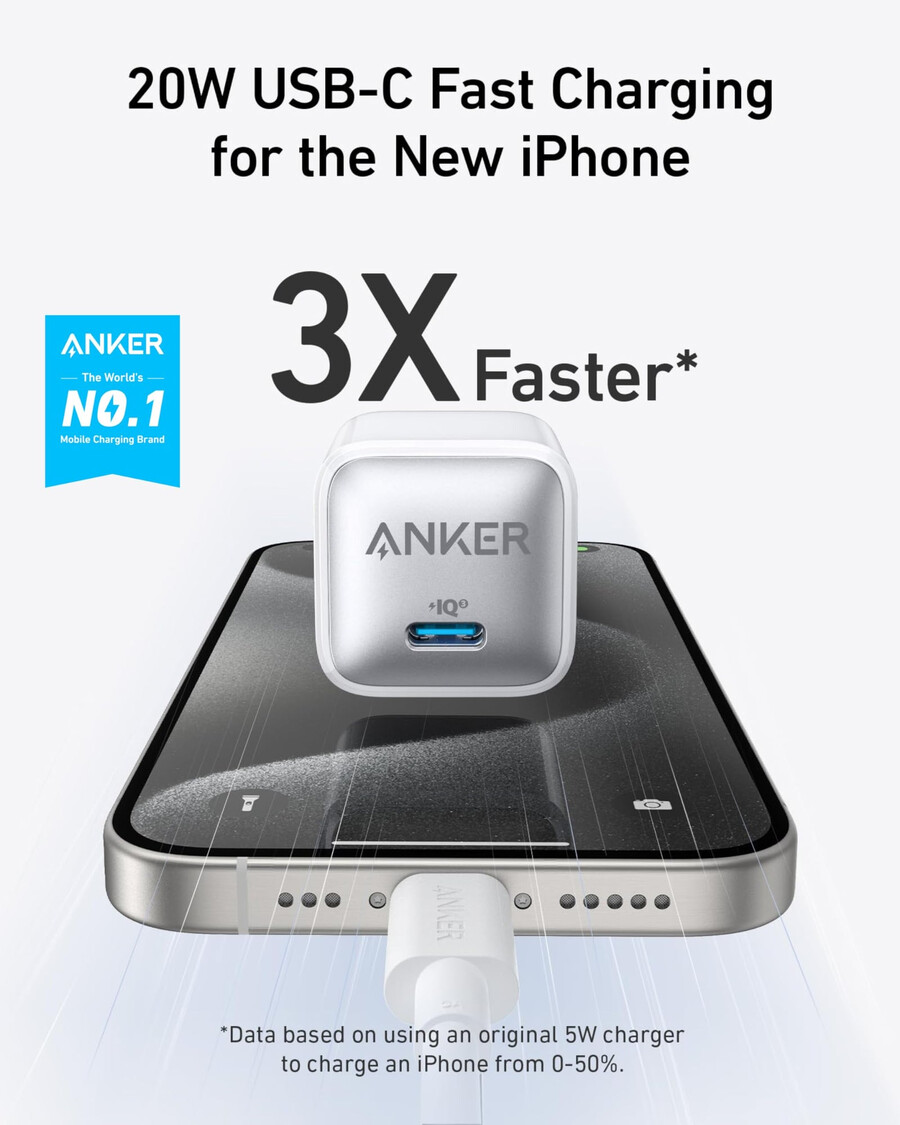 anker 511 充電器 nano pro と 6 フィートの usb-c ケーブル 2 個パック