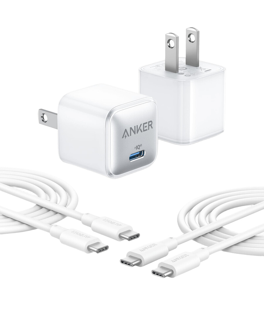 anker 511 充電器 nano pro と 6 フィートの usb-c ケーブル 2 個パック