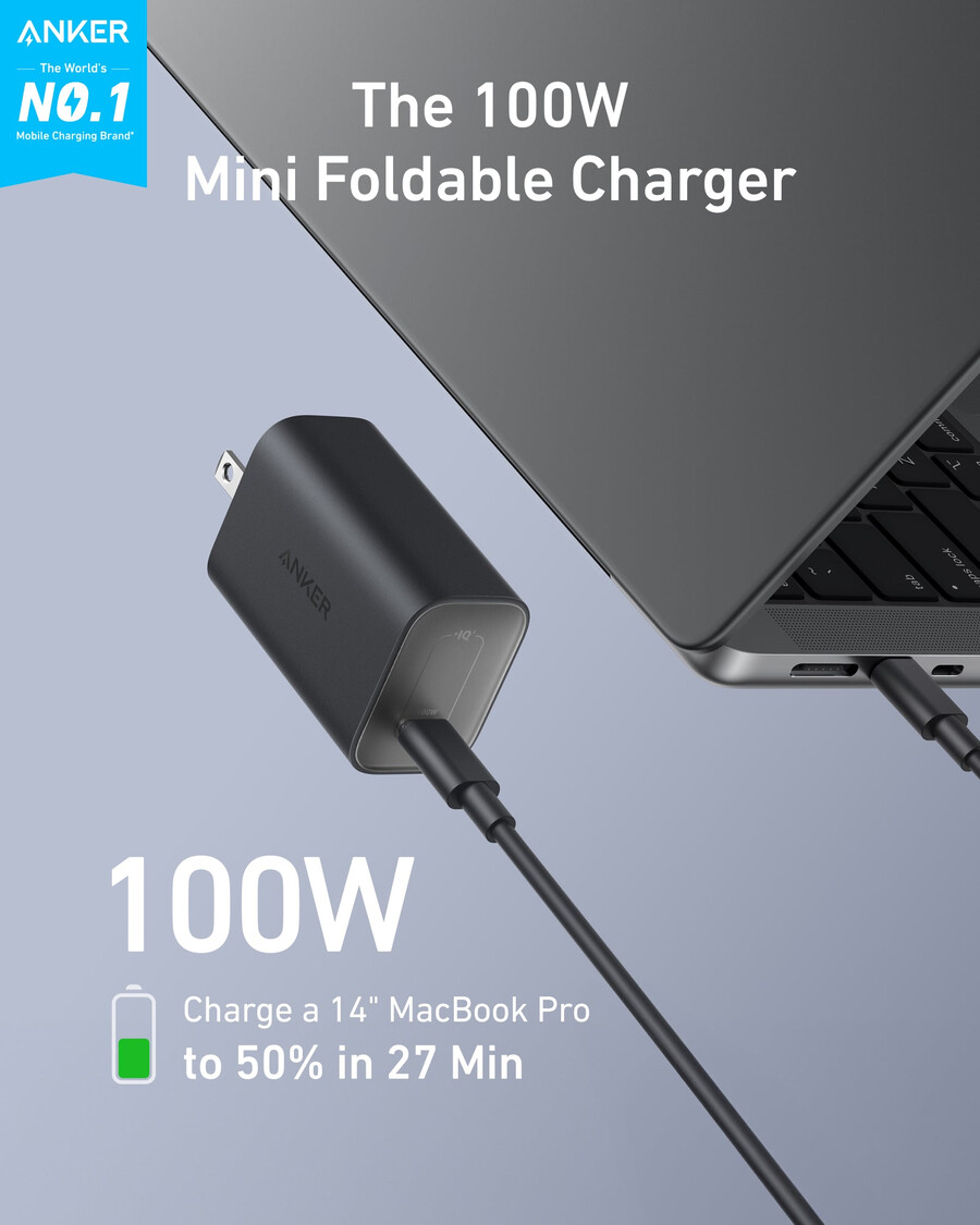 anker ナノチャージャー 100w usb-cケーブル付き
