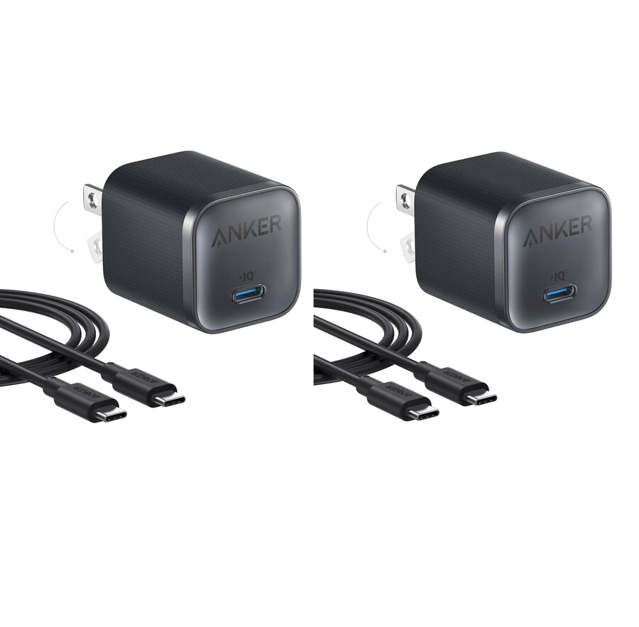 anker ナノチャージャー 45w、usb-c - usb-c ケーブル 2 個パック