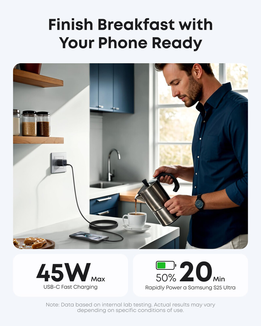 anker ナノチャージャー 45w、usb-c - usb-c ケーブル 2 個パック