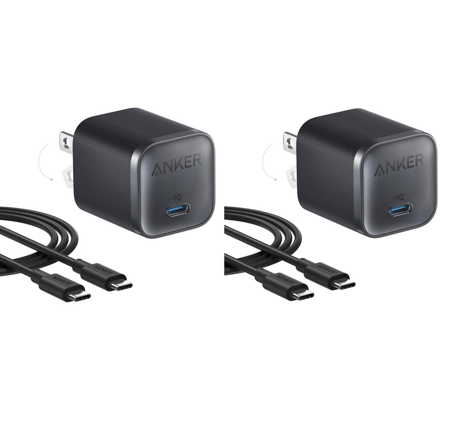 anker ナノチャージャー 45w、usb-c - usb-c ケーブル 2 個パック
