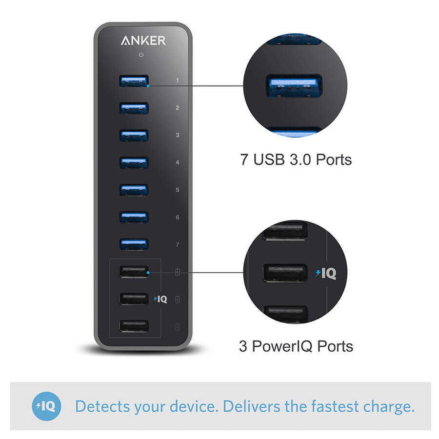 anker 60w 10ポート usb 3.0 データハブ