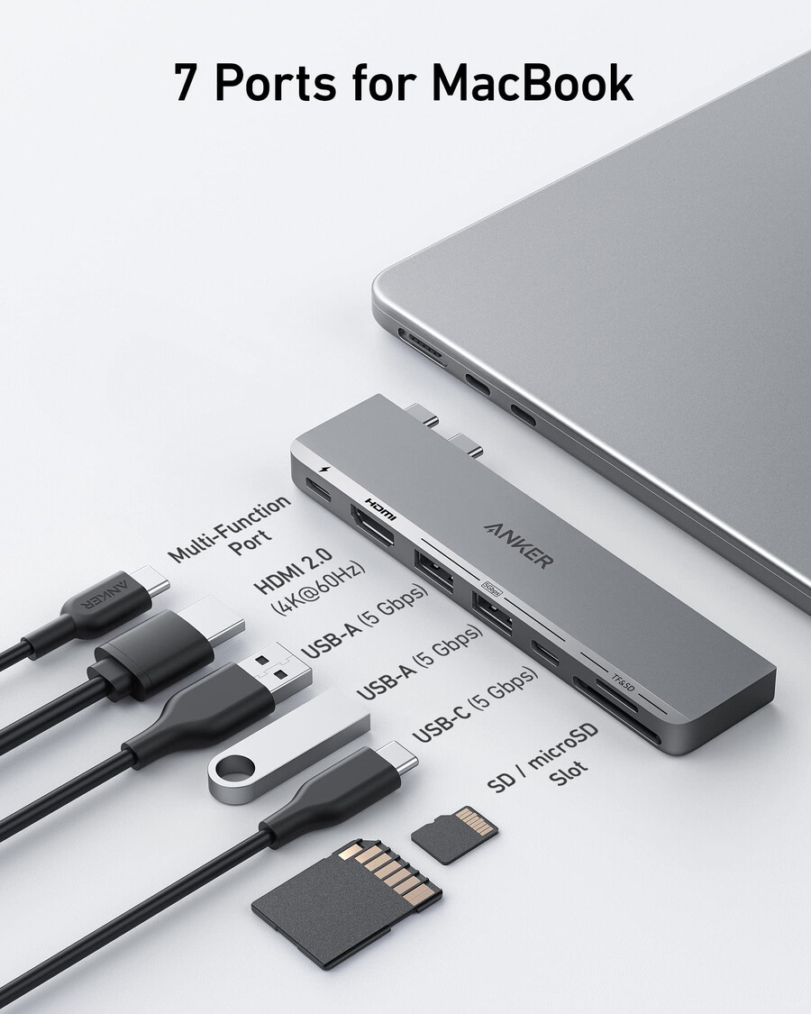 anker 547 usb-c ハブ 7-in-2、macbook用