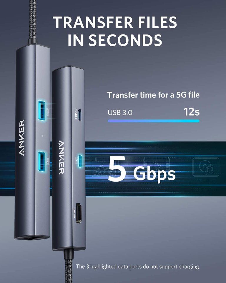 anker 543 usb-cハブ(6-in-1、スリム)