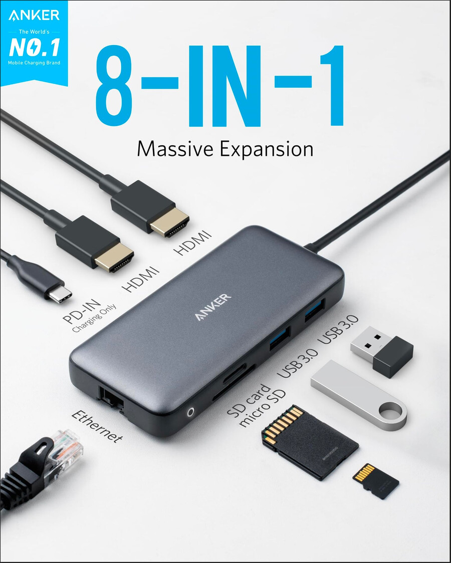 anker 553 usb-cハブ(8in1)
