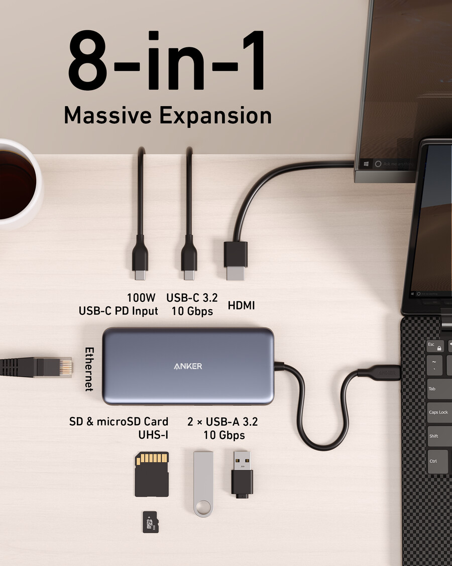 anker 555 usb-cハブ(8in1)