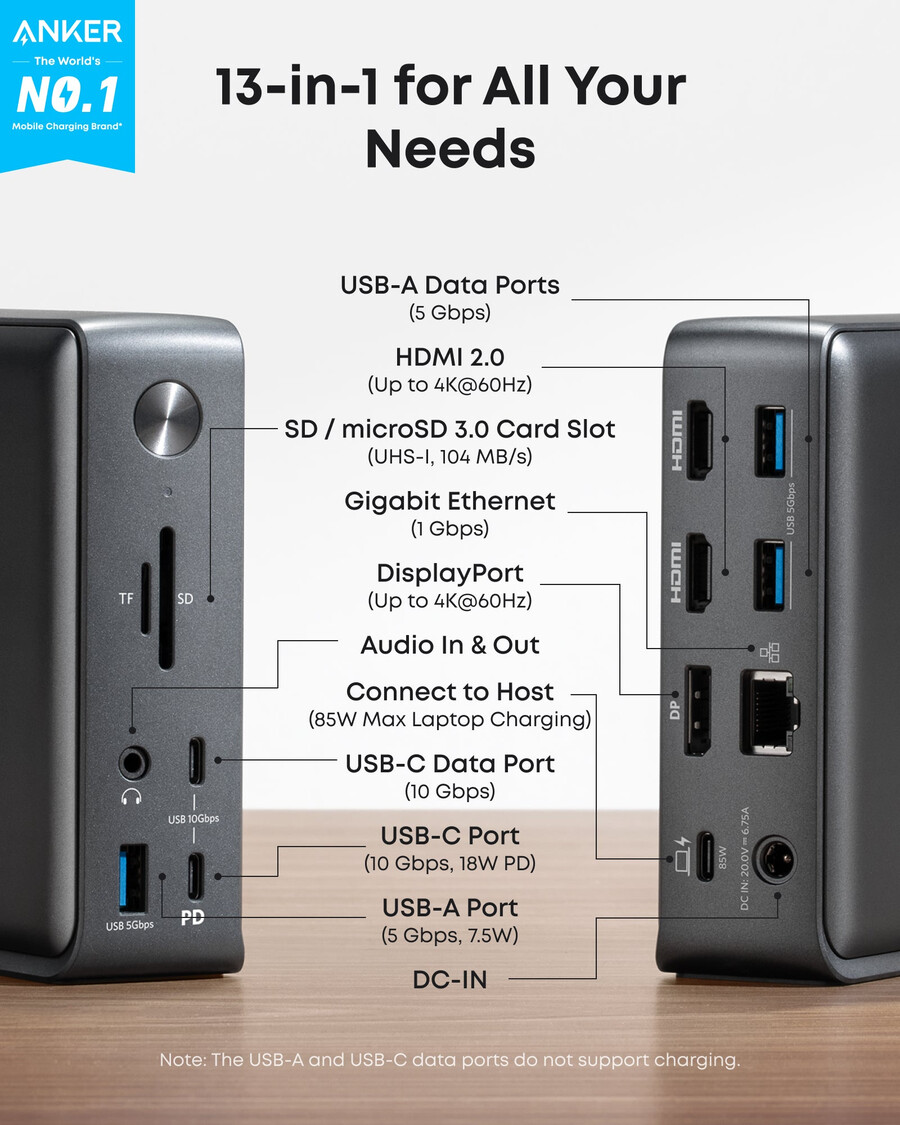 anker 575 usb-cドッキングステーション(13-in-1)