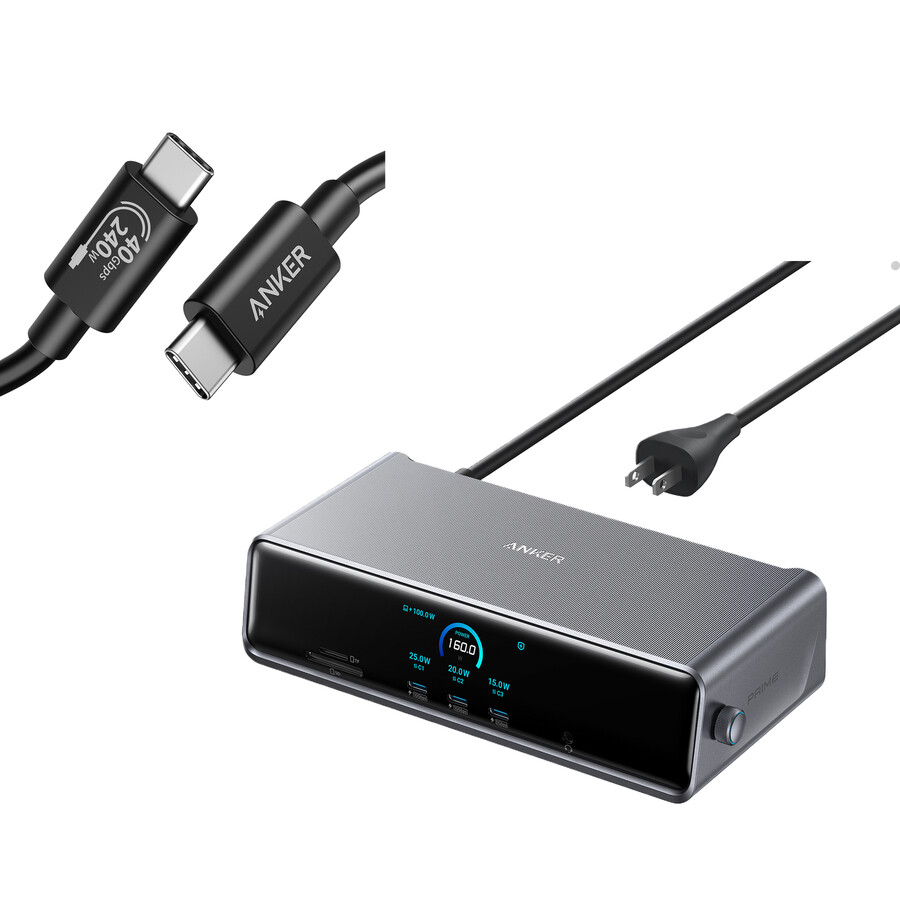 anker prime ドッキングステーション dl7400 と usb-c - usb-c ケーブル thunderbolt 4 対応