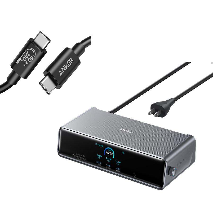 anker prime ドッキングステーション dl7400 と usb-c - usb-c ケーブル thunderbolt 4 対応
