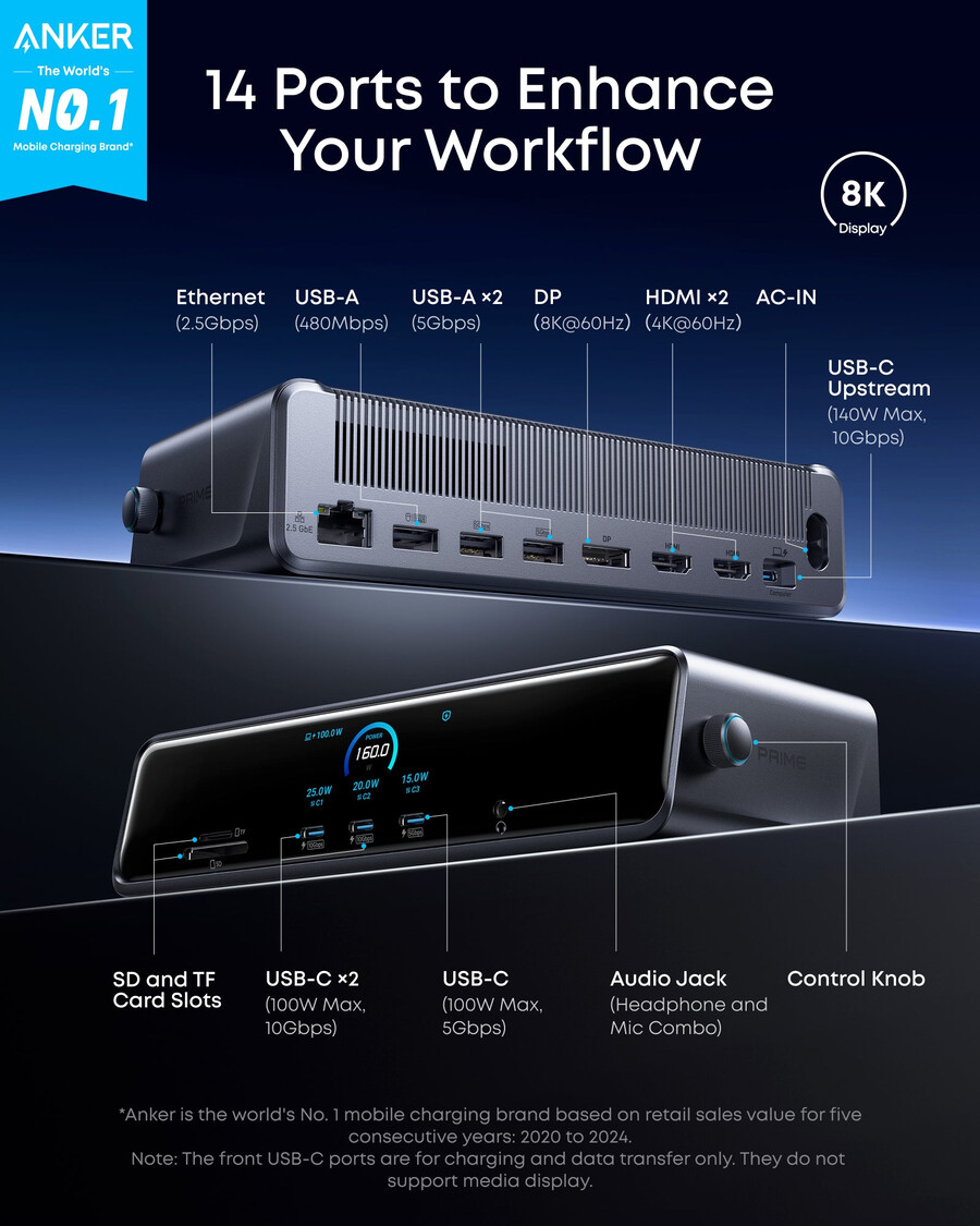 anker prime ドッキングステーション dl7400 と usb-c - usb-c ケーブル thunderbolt 4 対応