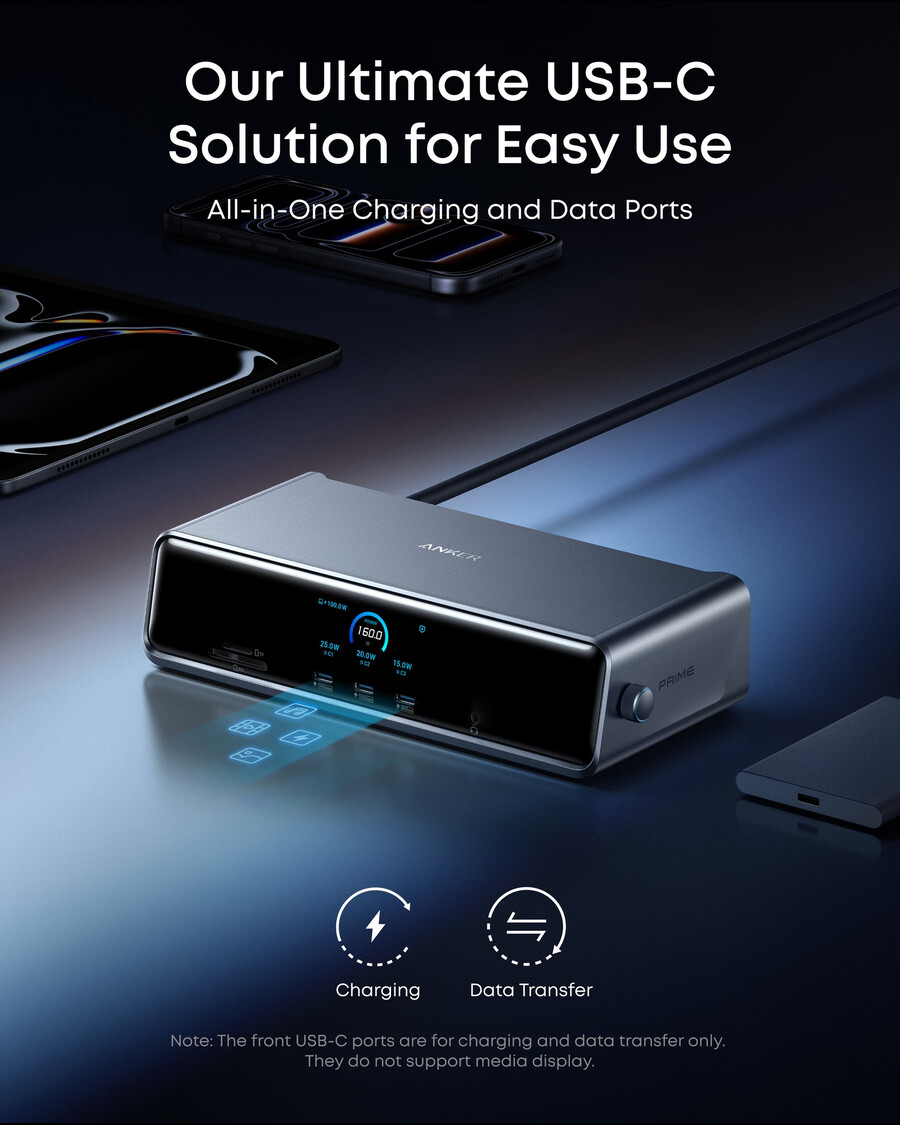 anker prime ドッキングステーション dl7400 と usb-c - usb-c ケーブル thunderbolt 4 対応