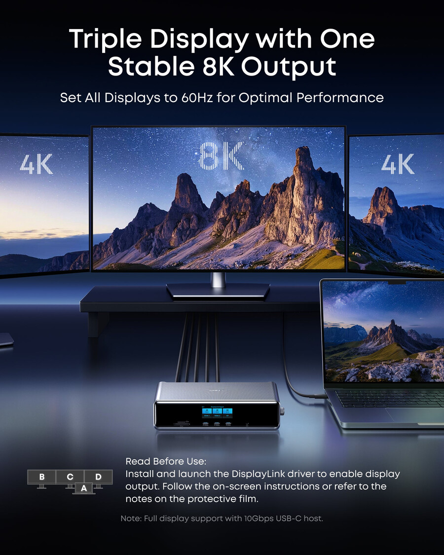 anker prime ドッキングステーション 14-in-1、トリプルディスプレイ、displaylink、dl7400 搭載