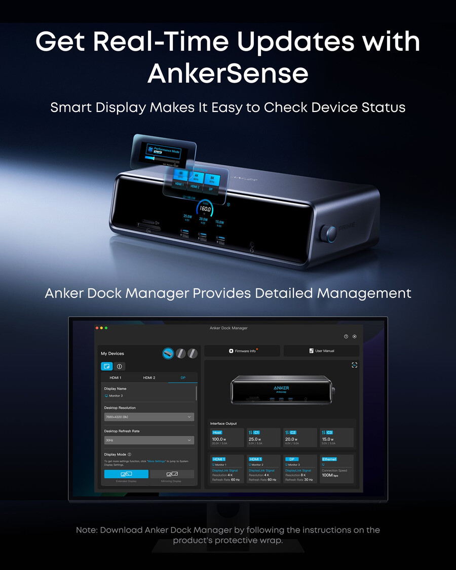 anker prime ドッキングステーション 14-in-1、トリプルディスプレイ、displaylink、dl7400 搭載