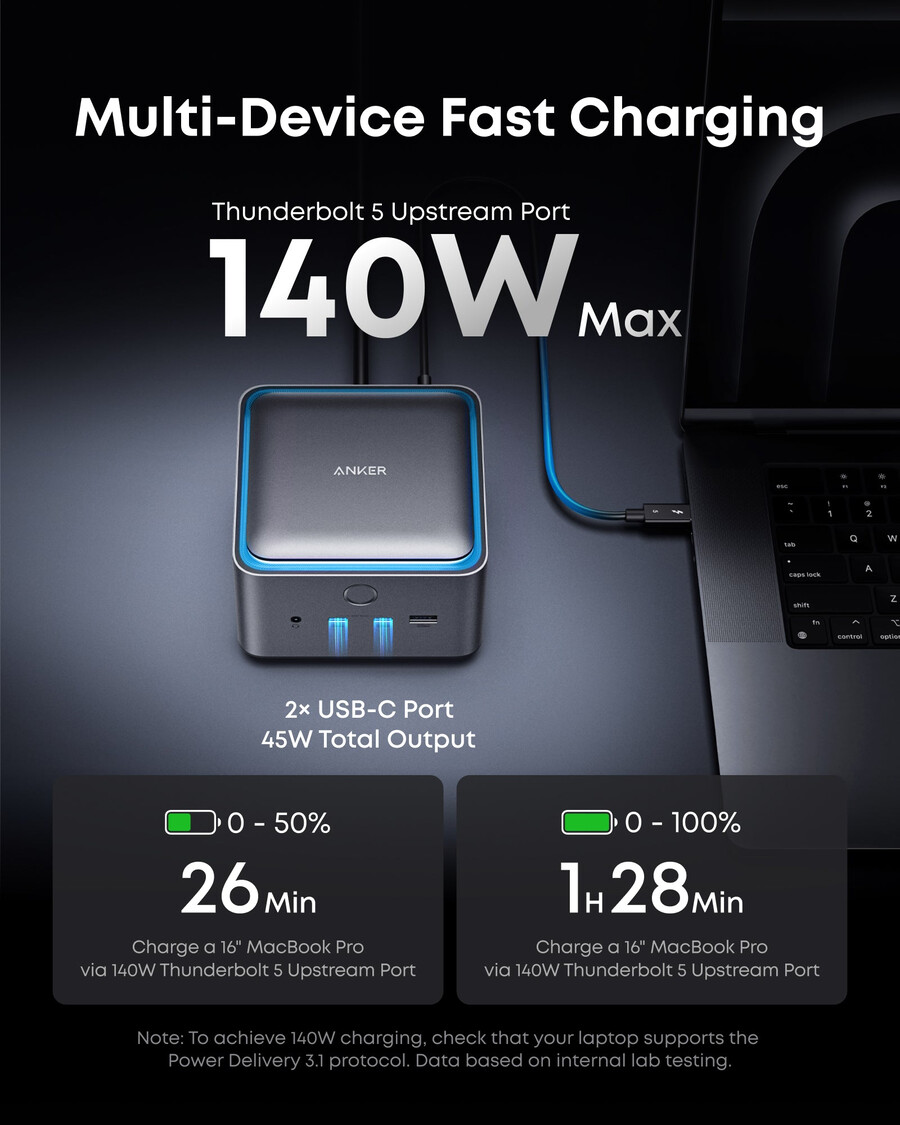 anker prime thunderbolt 5 ドッキングステーション 14インチ、140w、8k、tb5