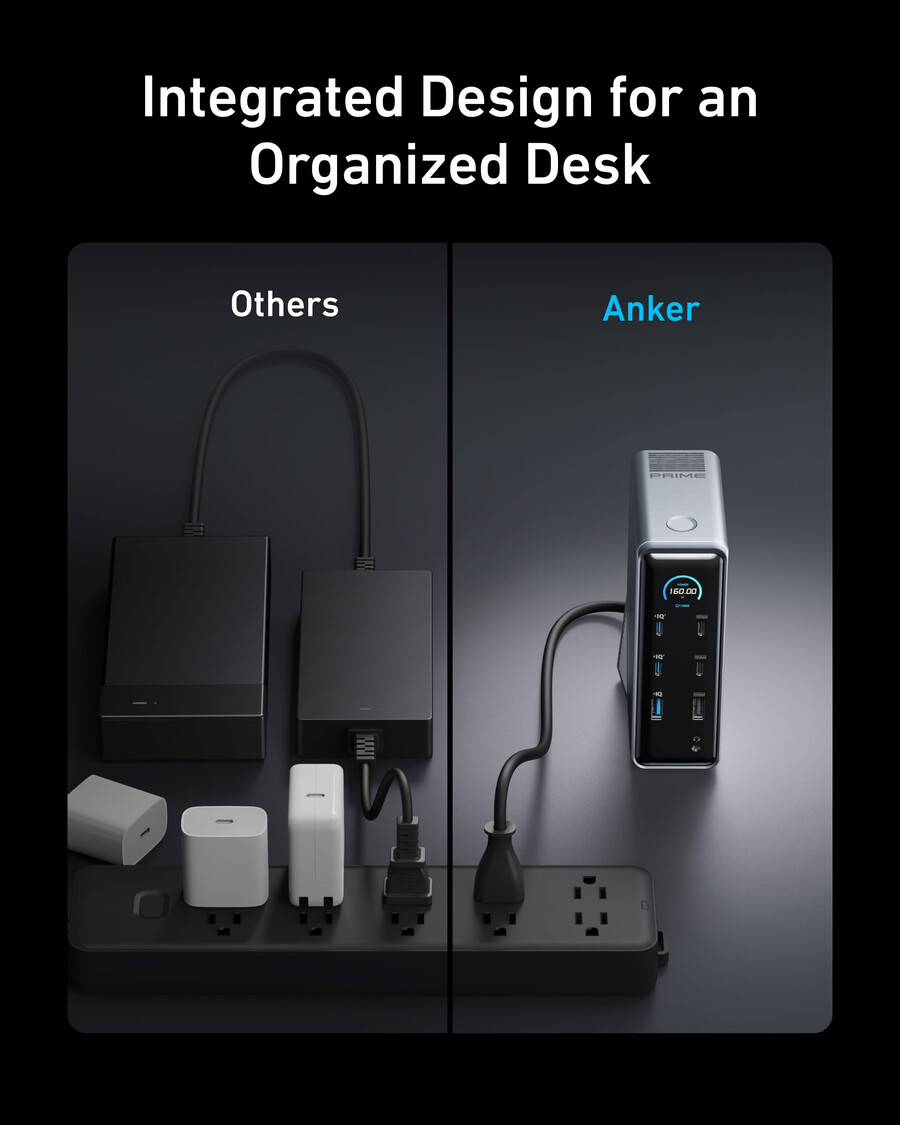 anker prime 充電ドッキングステーション 14-in-1、デュアルディスプレイ、160w