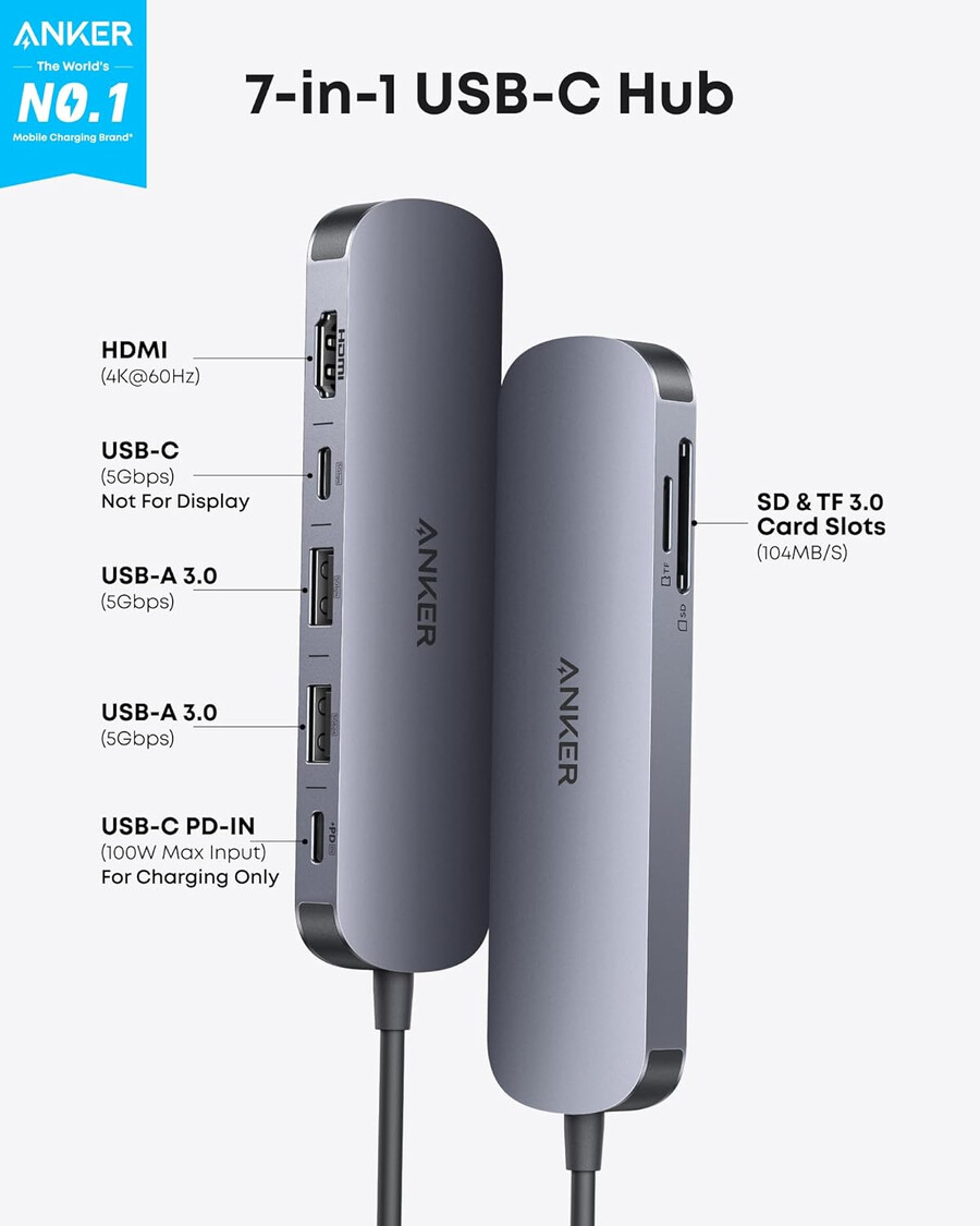 anker usb-cハブ(7in1)